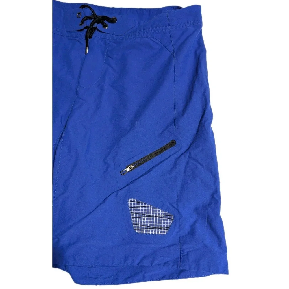 RLX Ralph Lauren Men's L Blue Performance Board Shorts Swim Trunks R2 Zip Pocket